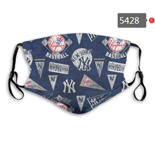 2020 MLB New York Yankees #4 Dust mask with filter->mlb dust mask->Sports Accessory